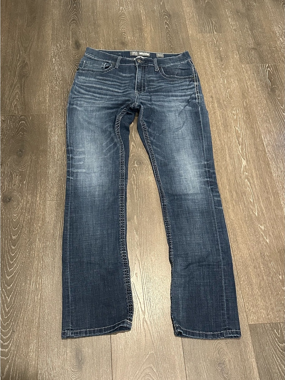 BKE Jake Men's Dark Blue Straight-Leg Jeans Size 34x33